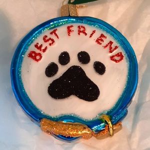 Dog Collar Old World Christmas Glass Ornament Holiday Puppy Pet Animal Lover